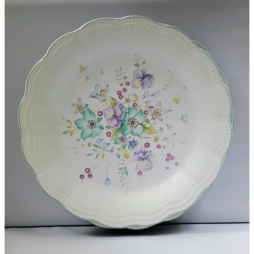 4 Mikasa Allura Chantal DinnerPlates 11 in. DH 902 Vintage 1980s Discontinued